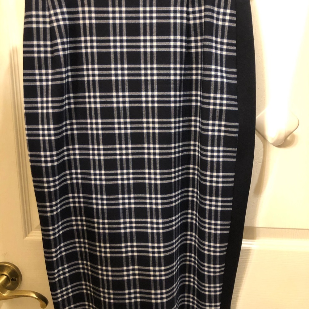 Navy plaid skirt